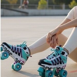 Sonic Cruiser Women Quad Roller Skates Teal Black Pink USA‎ 5 UK 4 Sneaker Style